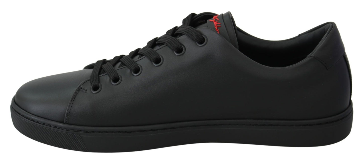 Chaussures Femme Dolce & Gabbana Baskets Cœur Amour en Cuir Noir