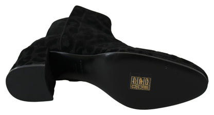 Dolce & Gabbana Bottines courtes léopard noires à fermeture éclair
