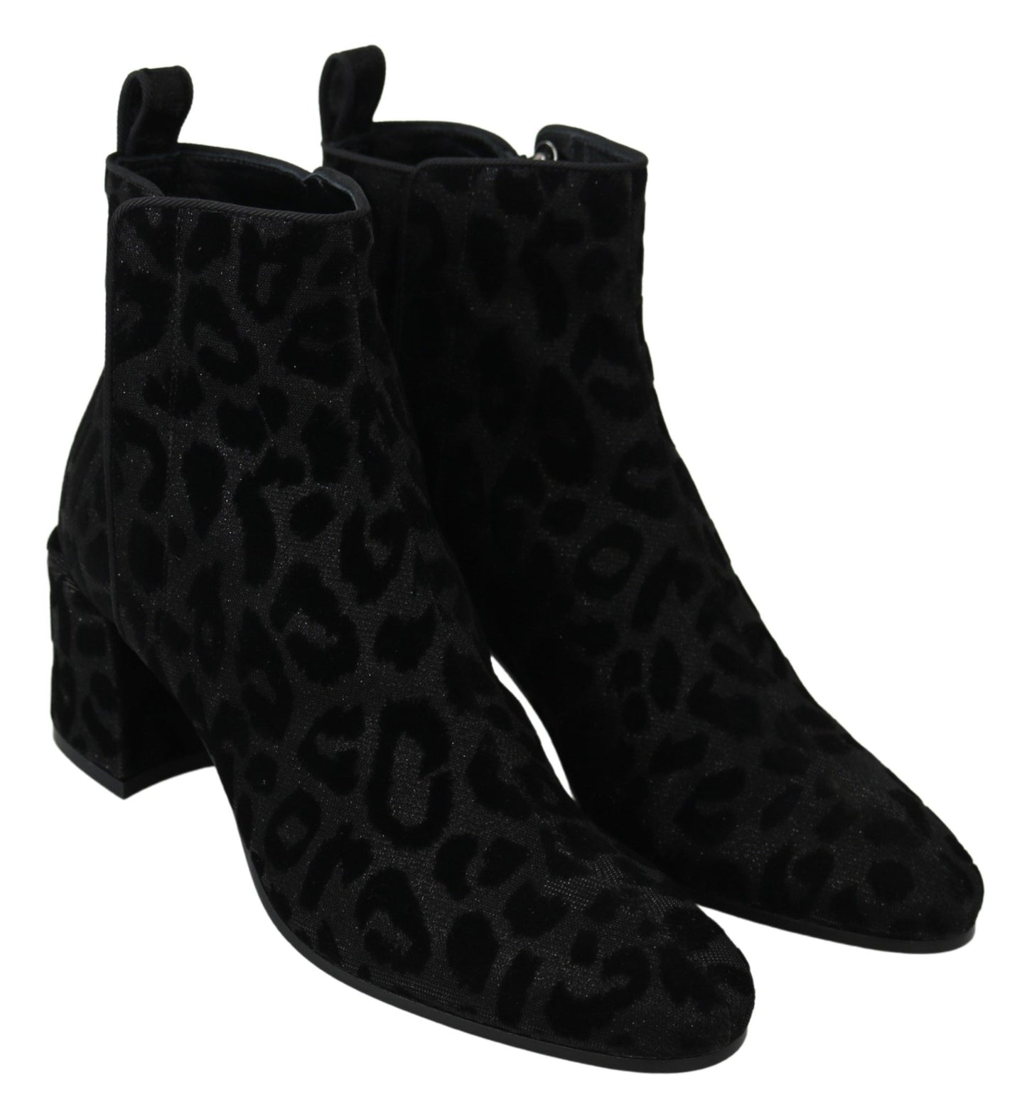 Dolce & Gabbana Bottines courtes léopard noires à fermeture éclair