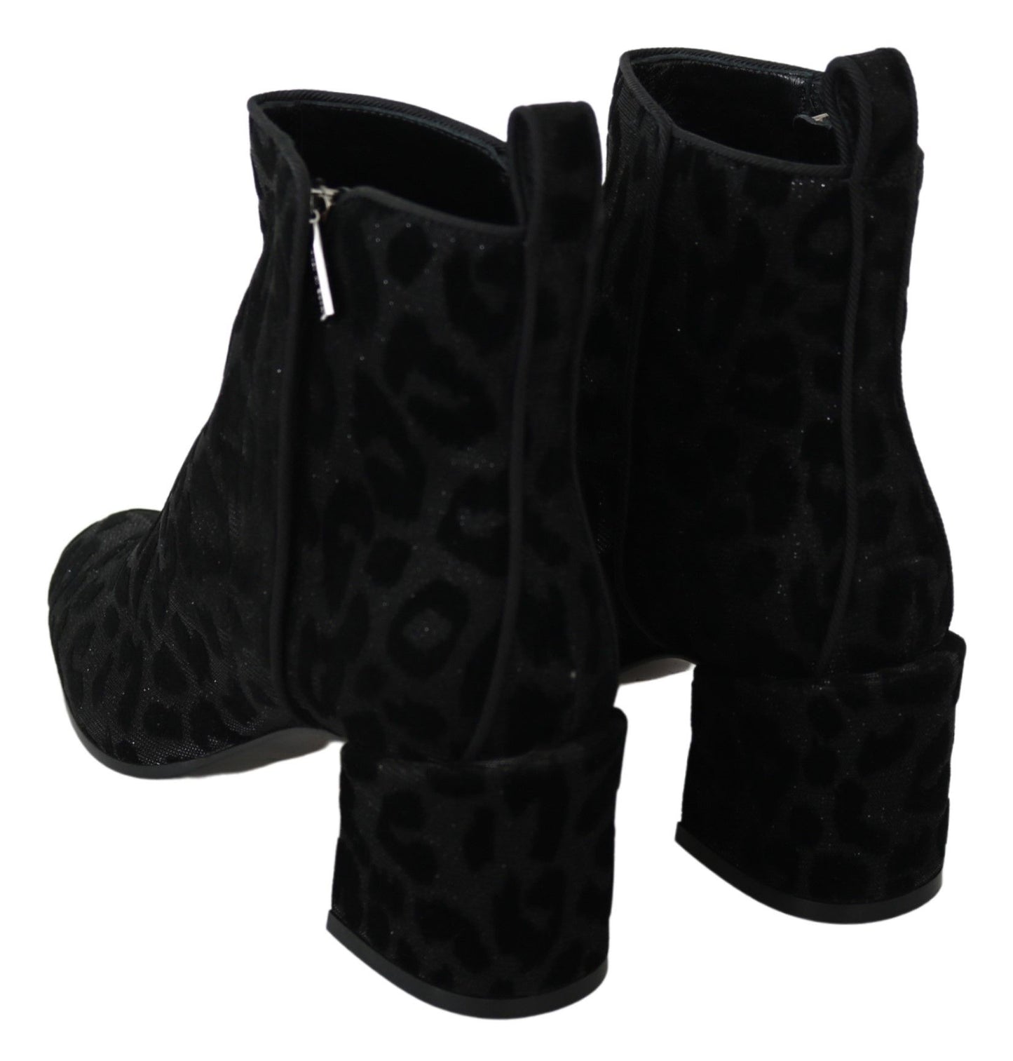 Dolce & Gabbana Bottines courtes léopard noires à fermeture éclair