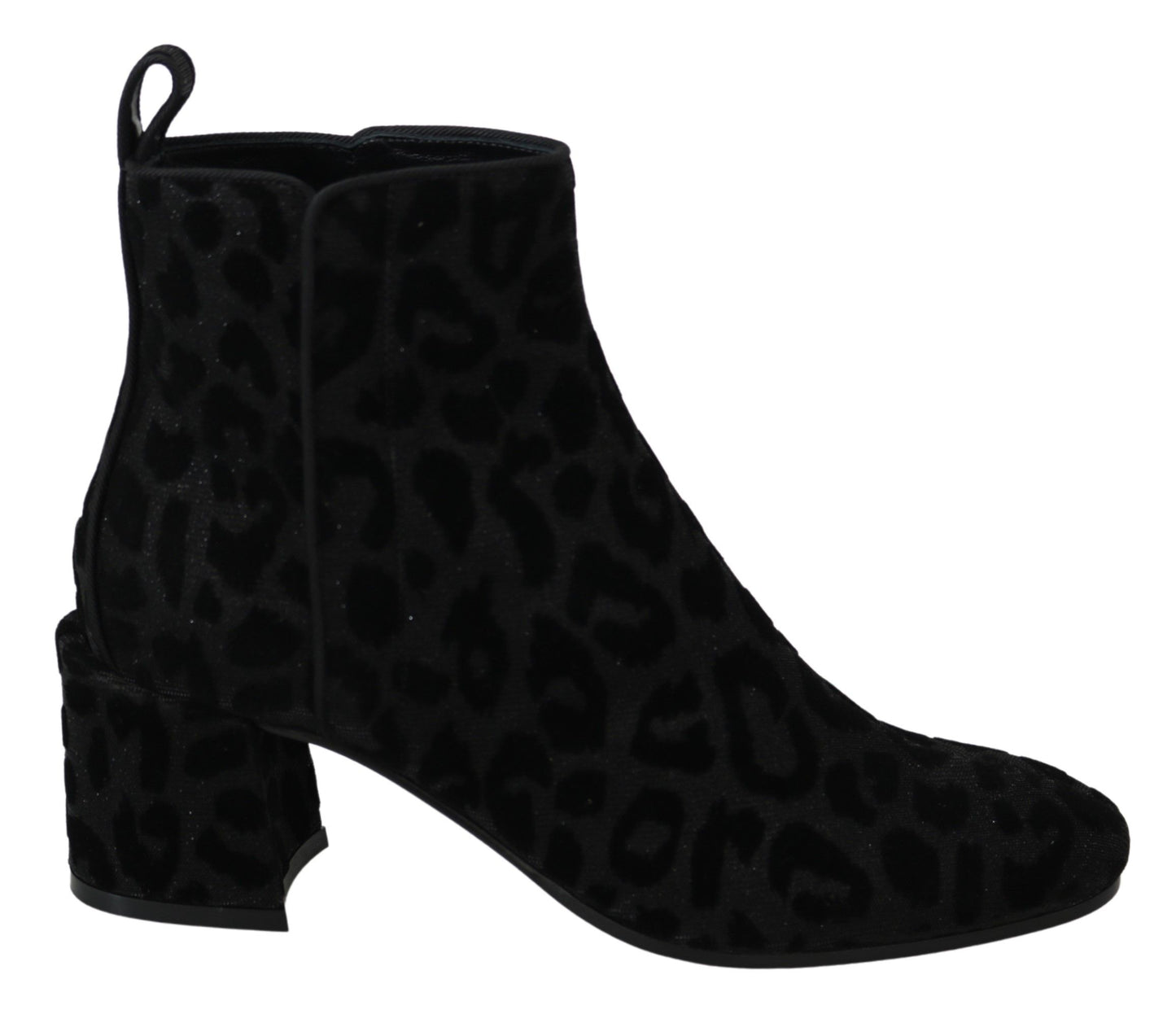 Dolce & Gabbana Bottines courtes léopard noires à fermeture éclair