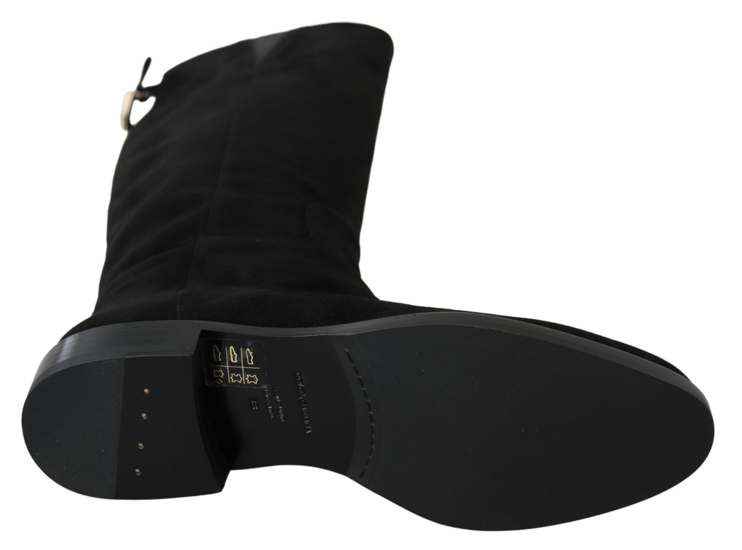 Bottes plates montantes Dolce & Gabbana en daim noir