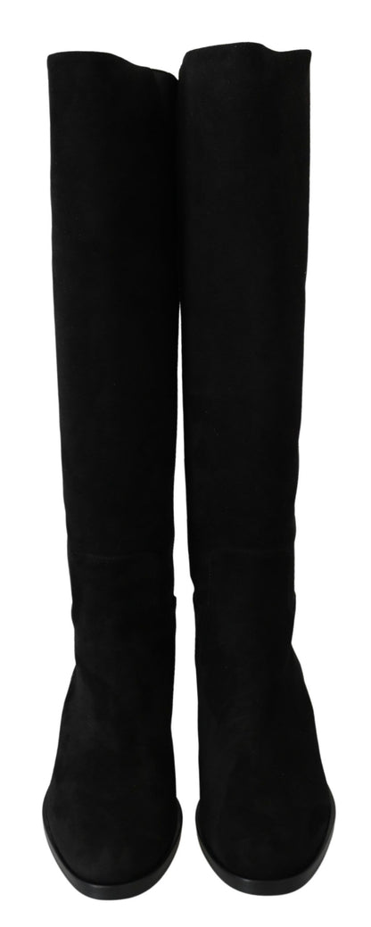 Bottes plates montantes Dolce & Gabbana en daim noir