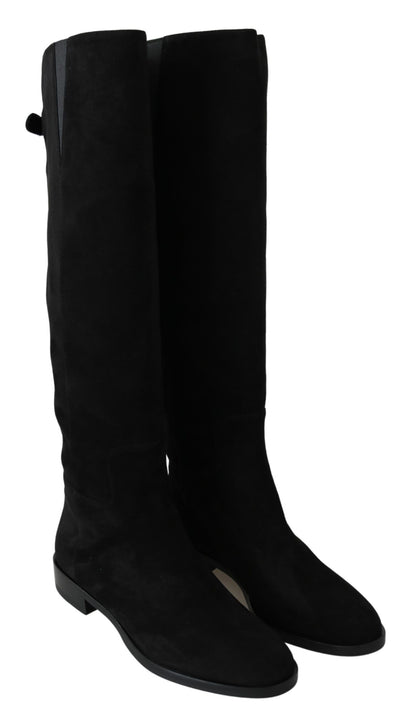 Bottes plates montantes Dolce & Gabbana en daim noir