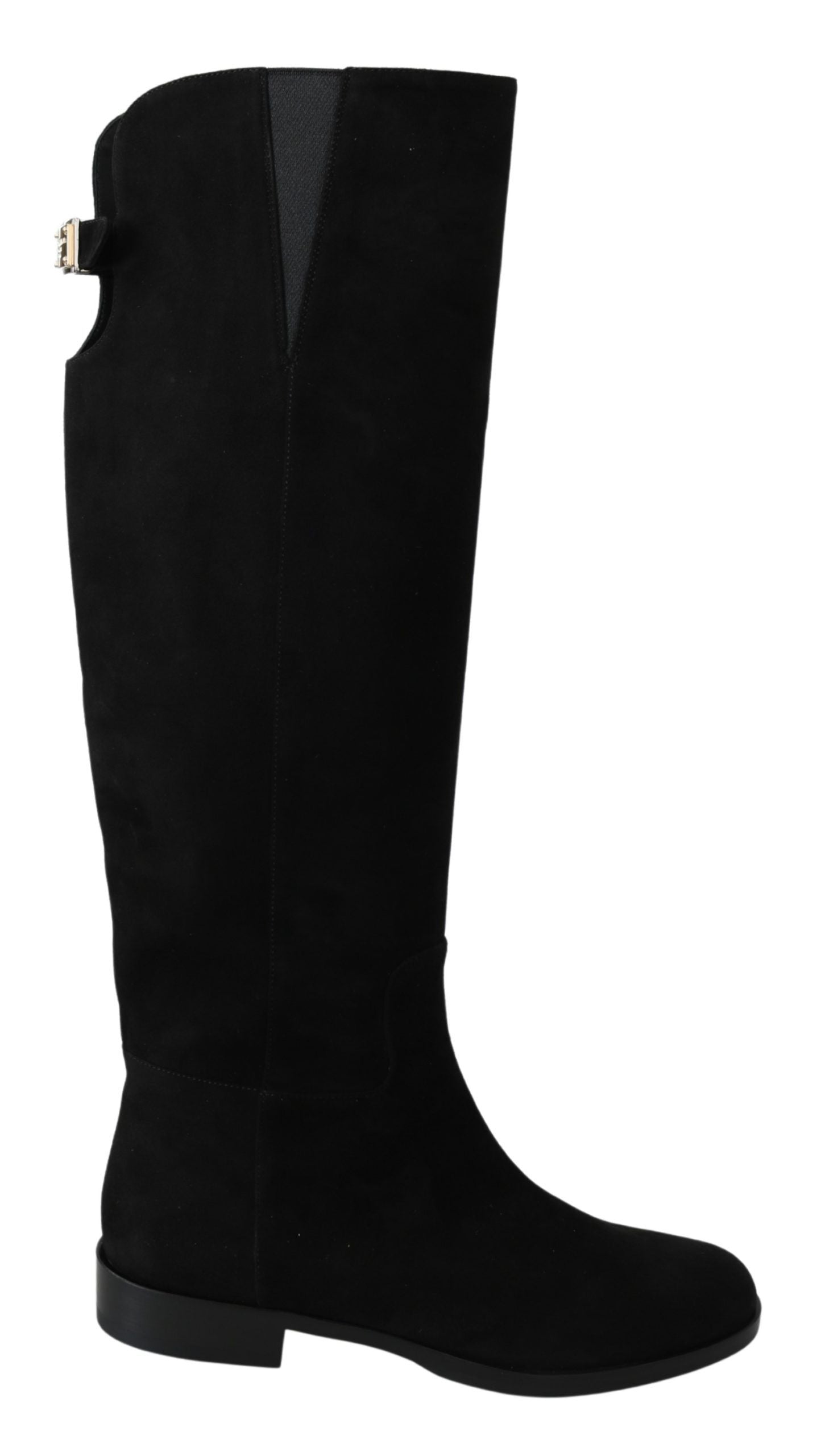 Bottes plates montantes Dolce & Gabbana en daim noir
