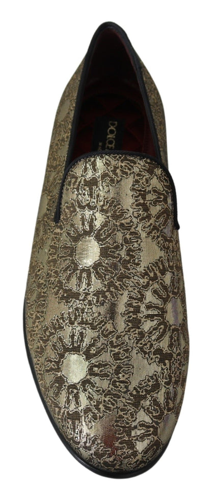 Mocassins pour homme Dolce & Gabbana en jacquard doré