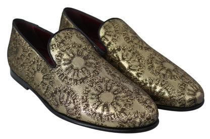 Mocassins pour homme Dolce & Gabbana en jacquard doré