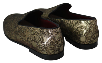 Mocassins pour homme Dolce & Gabbana en jacquard doré