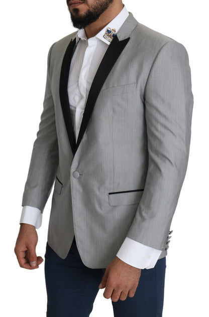 Blazer SARTORIA gris claro de botonadura sencilla de Dolce & Gabbana