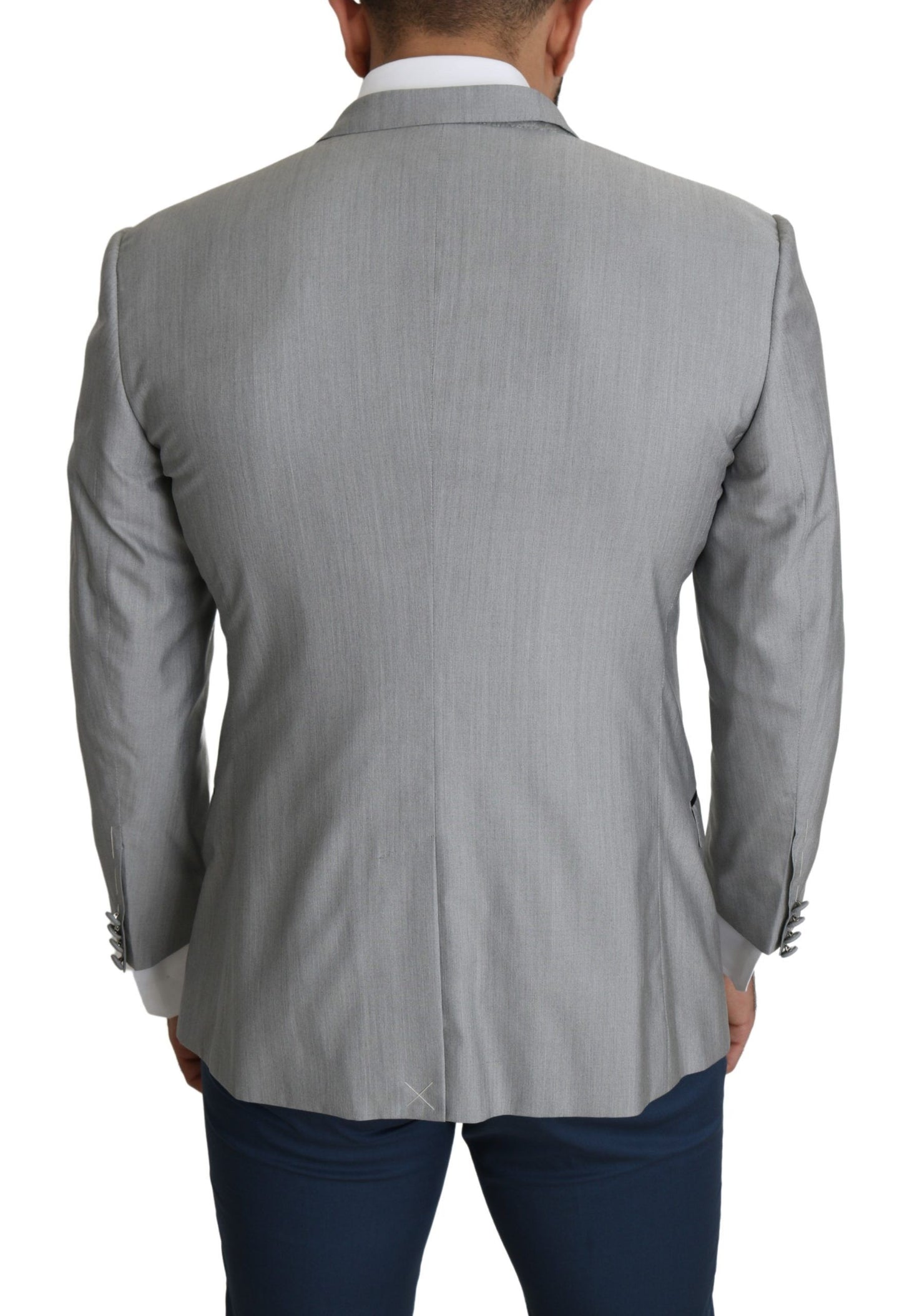 Blazer SARTORIA gris claro de botonadura sencilla de Dolce & Gabbana