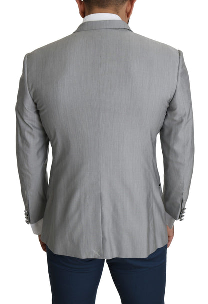 Blazer SARTORIA gris claro de botonadura sencilla de Dolce & Gabbana