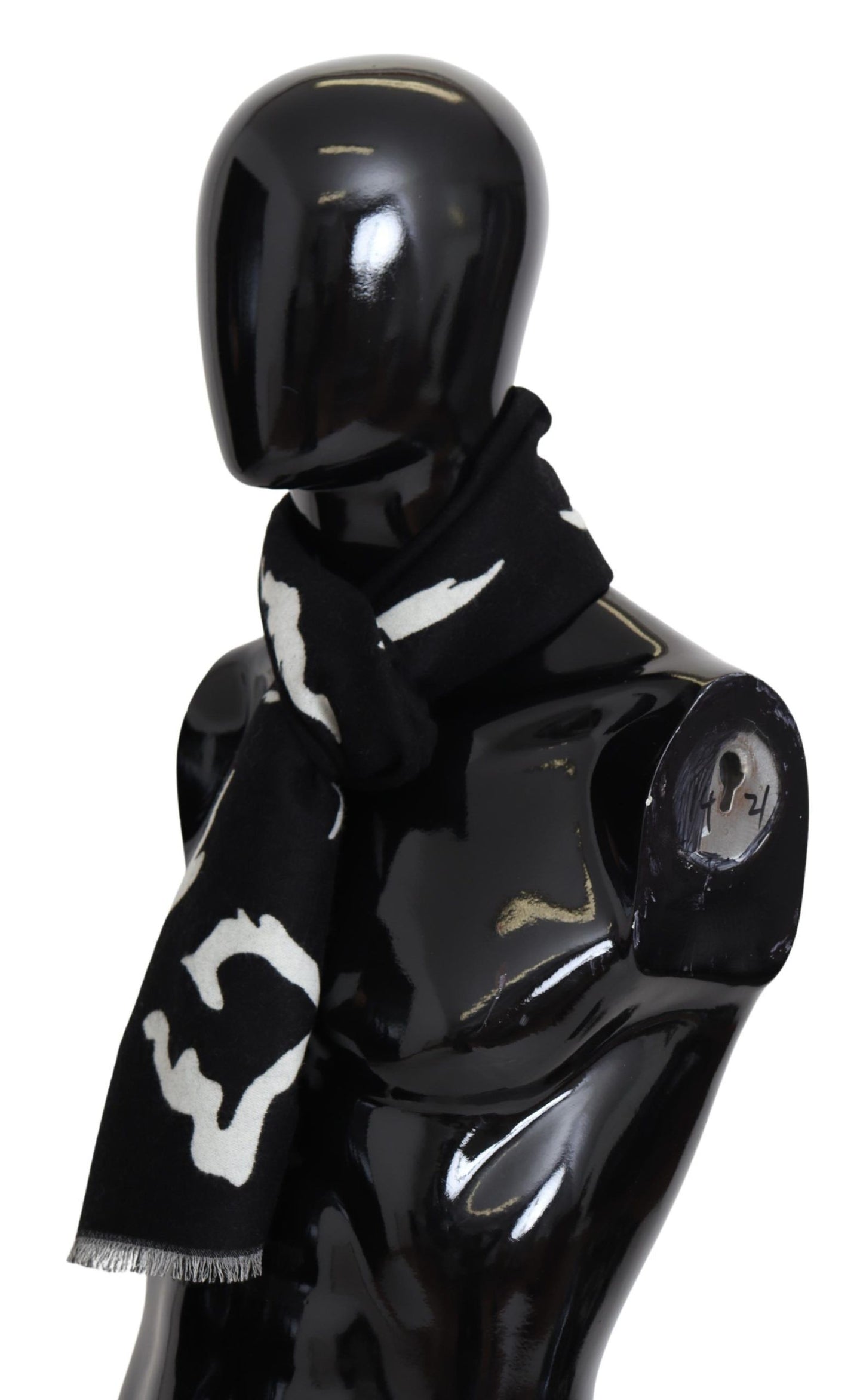 Bufanda envolvente de lana unisex Givenchy negra y blanca para invierno