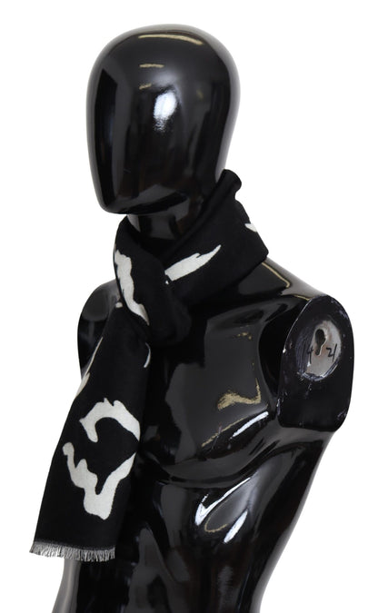 Bufanda envolvente de lana unisex Givenchy negra y blanca para invierno