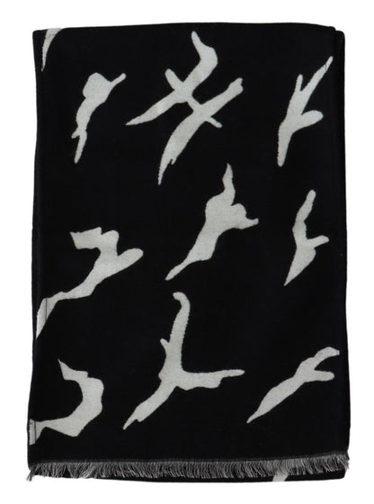 Bufanda envolvente de lana unisex Givenchy negra y blanca para invierno
