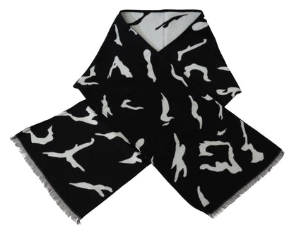 Bufanda envolvente de lana unisex Givenchy negra y blanca para invierno