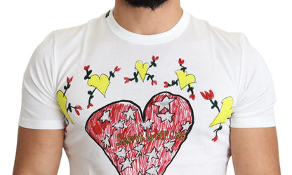 T-shirt Dolce & Gabbana en coton blanc imprimé Saint Valentin pour homme