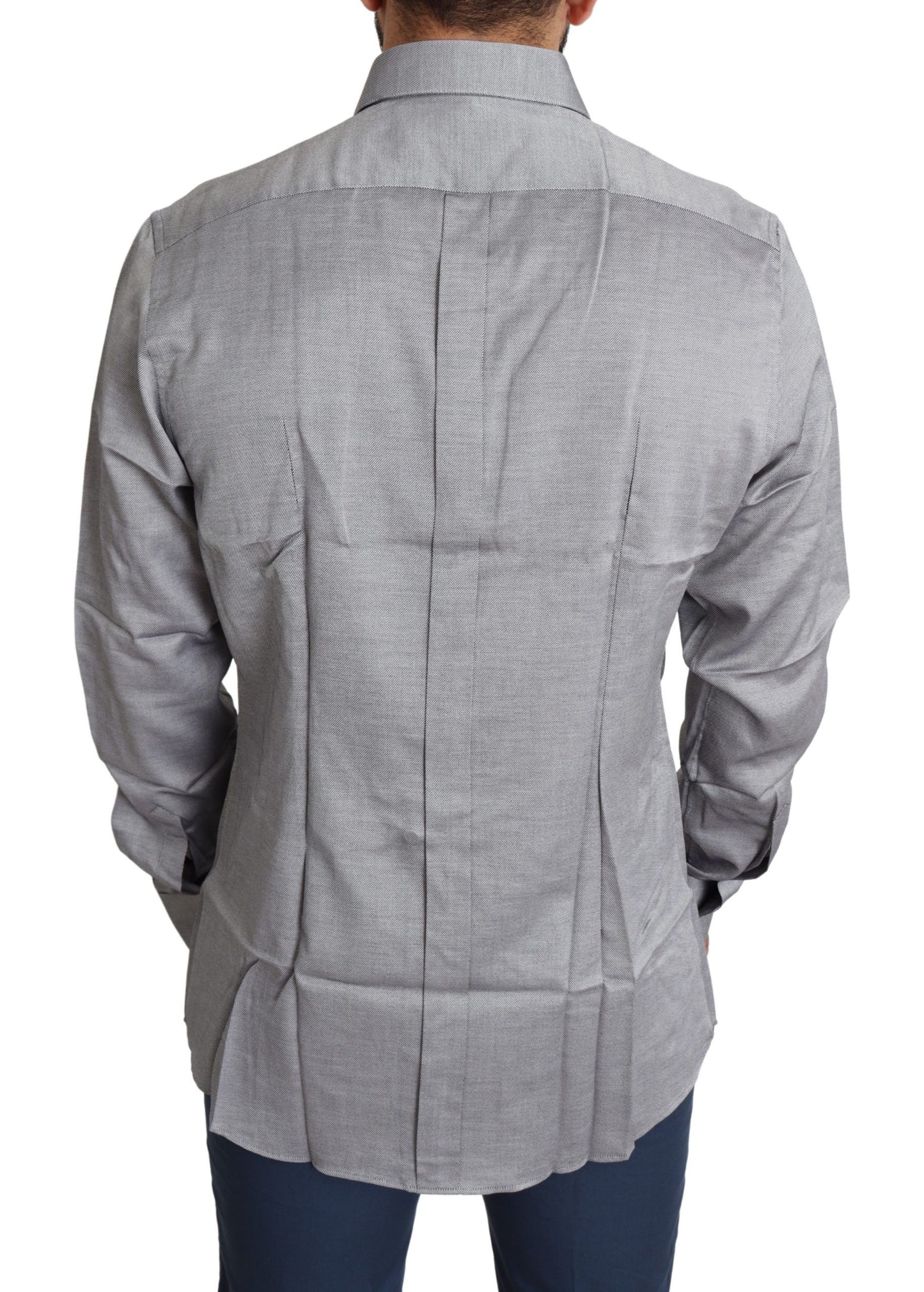 Chemise habillée Dolce & Gabbana GOLD pour homme en coton gris