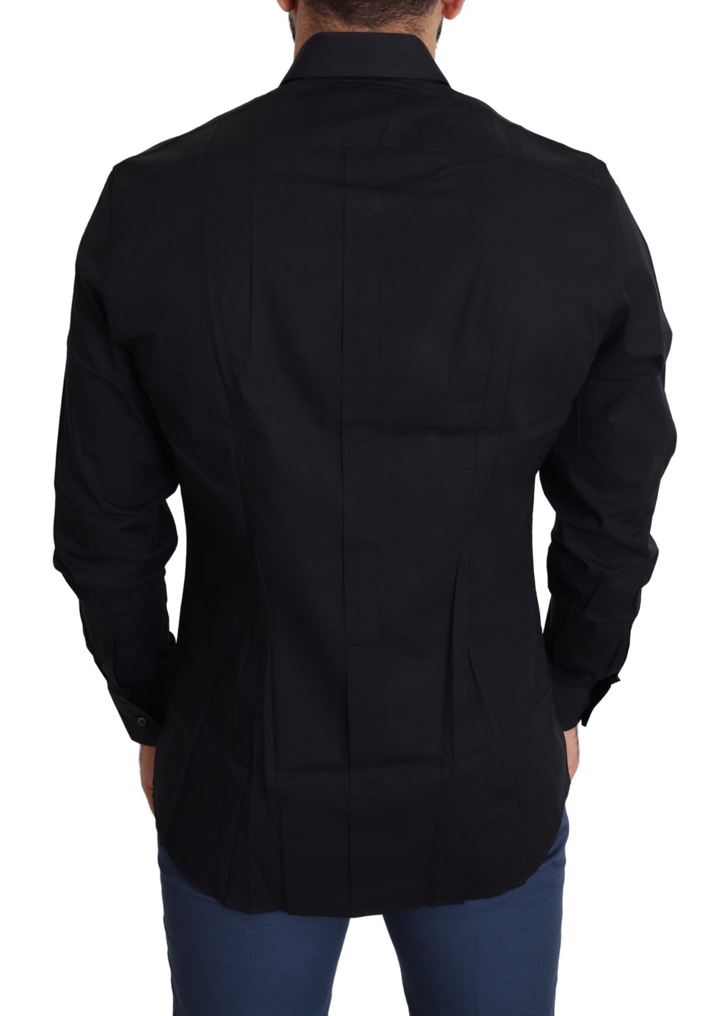 Chemise Habillée de Cérémonie Dolce & Gabbana GOLD Noire en Coton Stretch