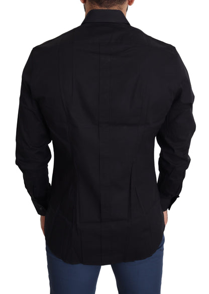 Chemise Habillée de Cérémonie Dolce & Gabbana GOLD Noire en Coton Stretch