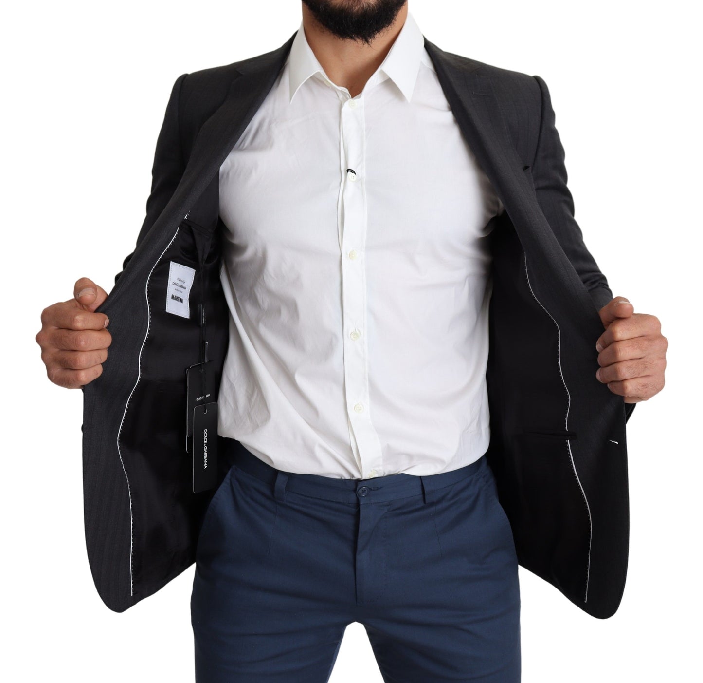 Manteau croisé Dolce & Gabbana en laine noire Blazer MARTINI