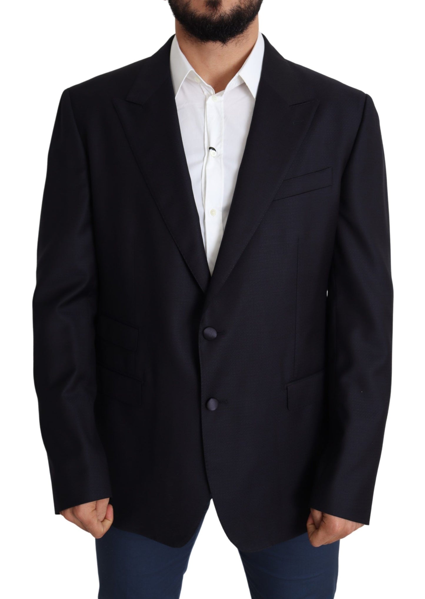 Blazer NAPOLI Dolce & Gabbana en laine noire à simple boutonnage