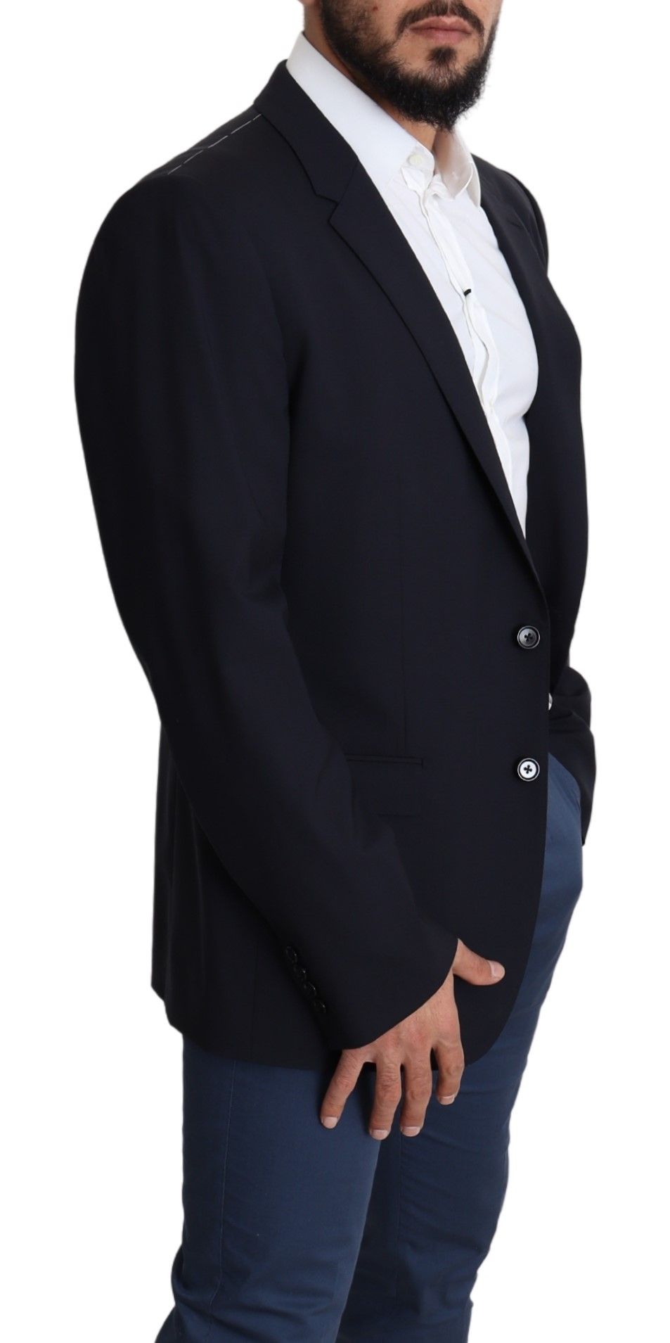 Dolce & Gabbana Manteau Homme en Laine Stretch Noir MARTINI Blazer