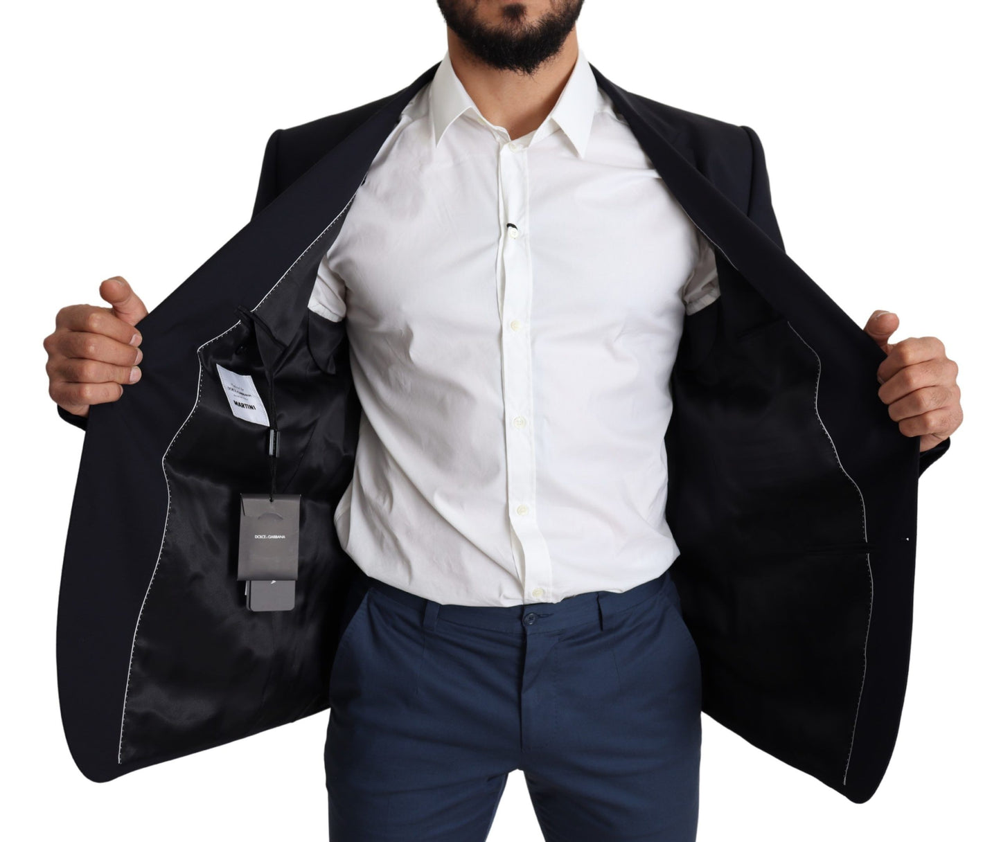 Dolce & Gabbana Manteau Homme en Laine Stretch Noir MARTINI Blazer
