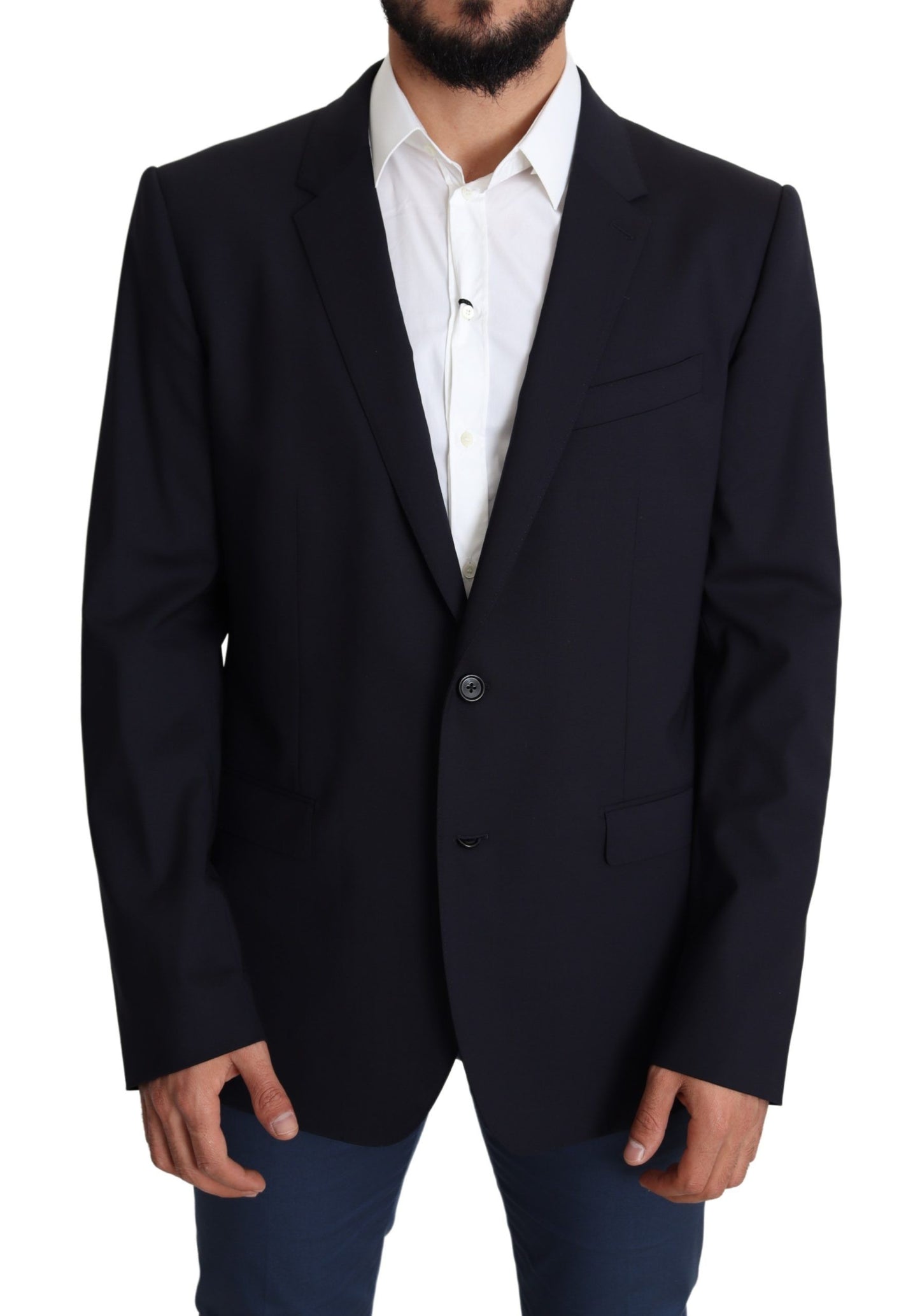 Dolce & Gabbana Manteau Homme en Laine Stretch Noir MARTINI Blazer