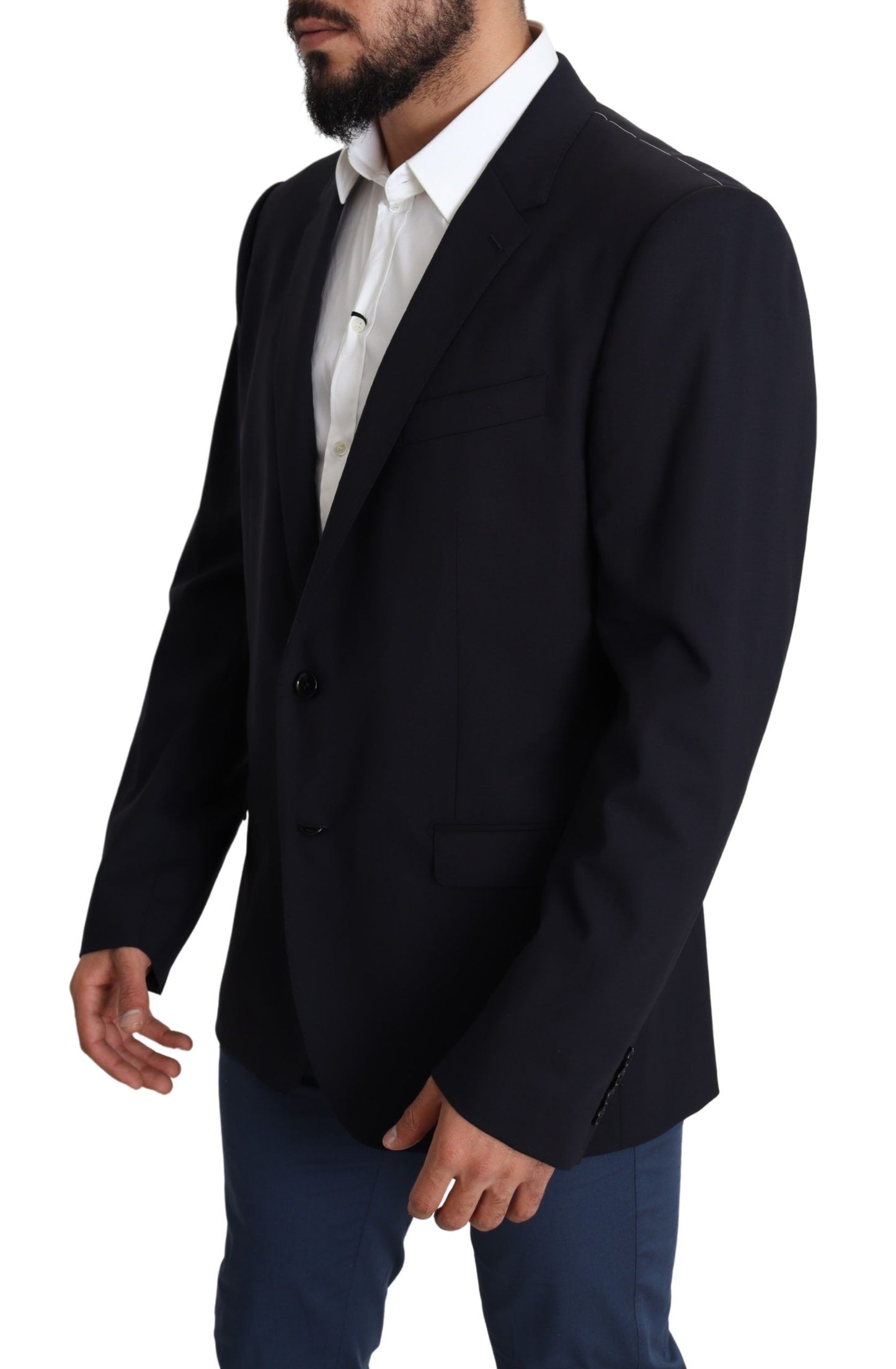 Dolce & Gabbana Manteau Homme en Laine Stretch Noir MARTINI Blazer