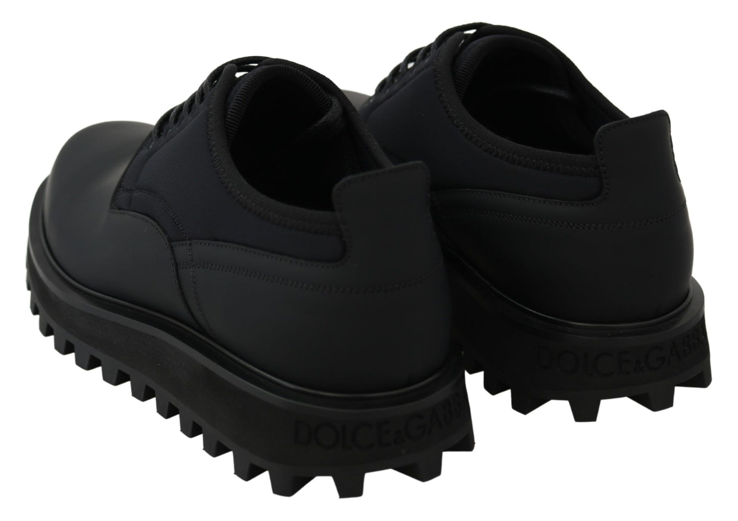 Chaussures derby Vulcano en veau caoutchouté noir à semelle épaisse Dolce & Gabbana
