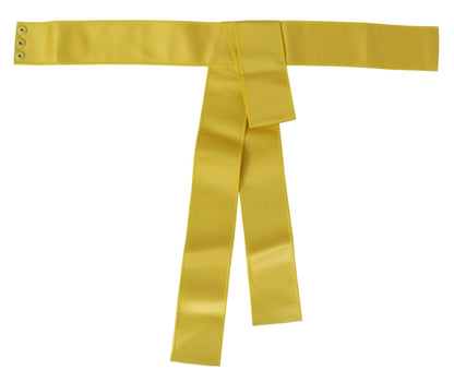 Ceinture en soie jaune à larges boutons-pression Dolce & Gabbana