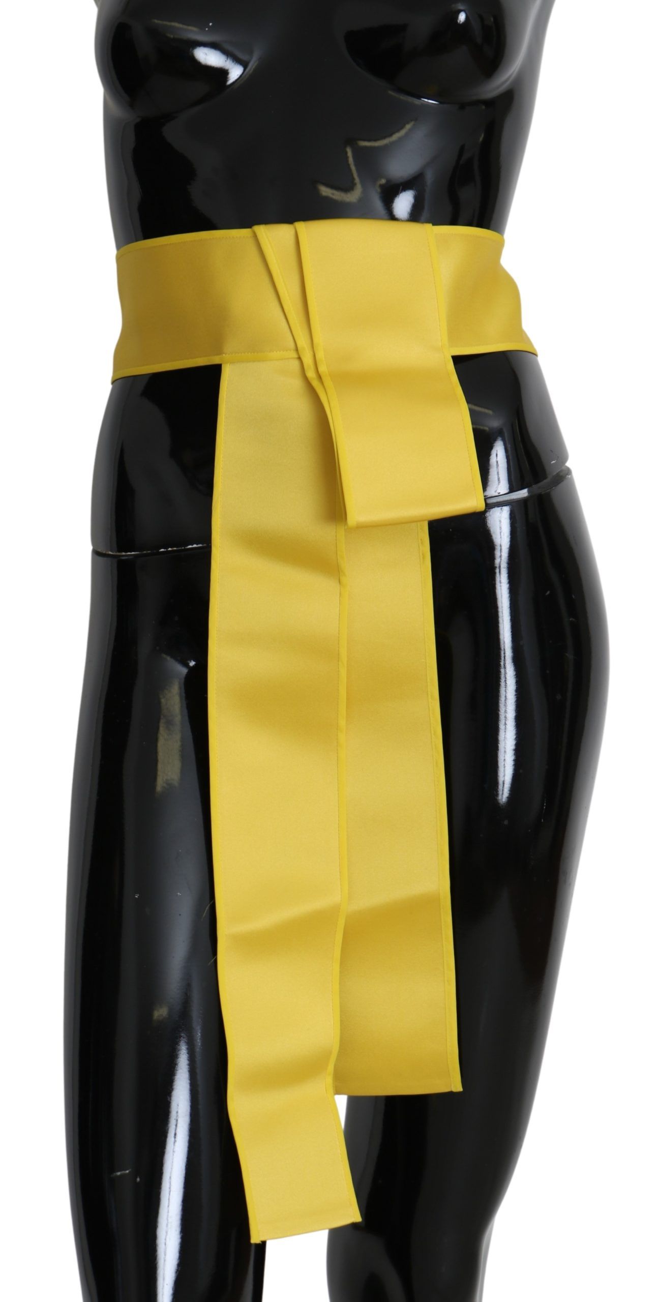 Ceinture en soie jaune à larges boutons-pression Dolce & Gabbana