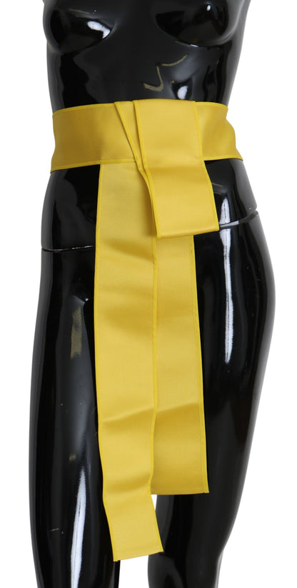 Ceinture en soie jaune à larges boutons-pression Dolce & Gabbana