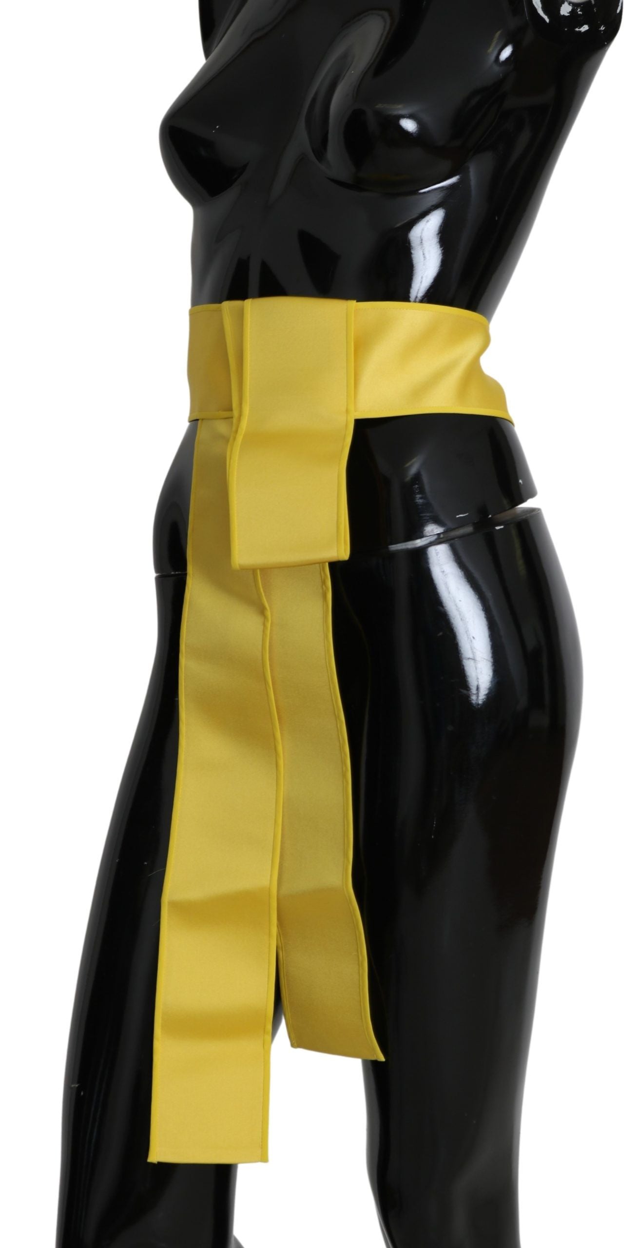 Ceinture en soie jaune à larges boutons-pression Dolce & Gabbana