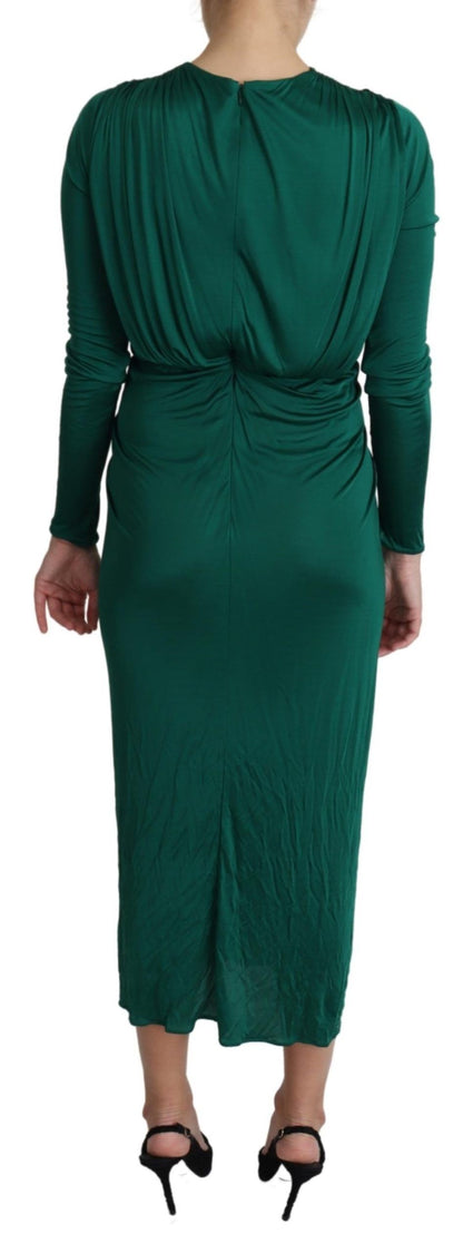 Robe midi Dolce & Gabbana en viscose verte à silhouette ajustée