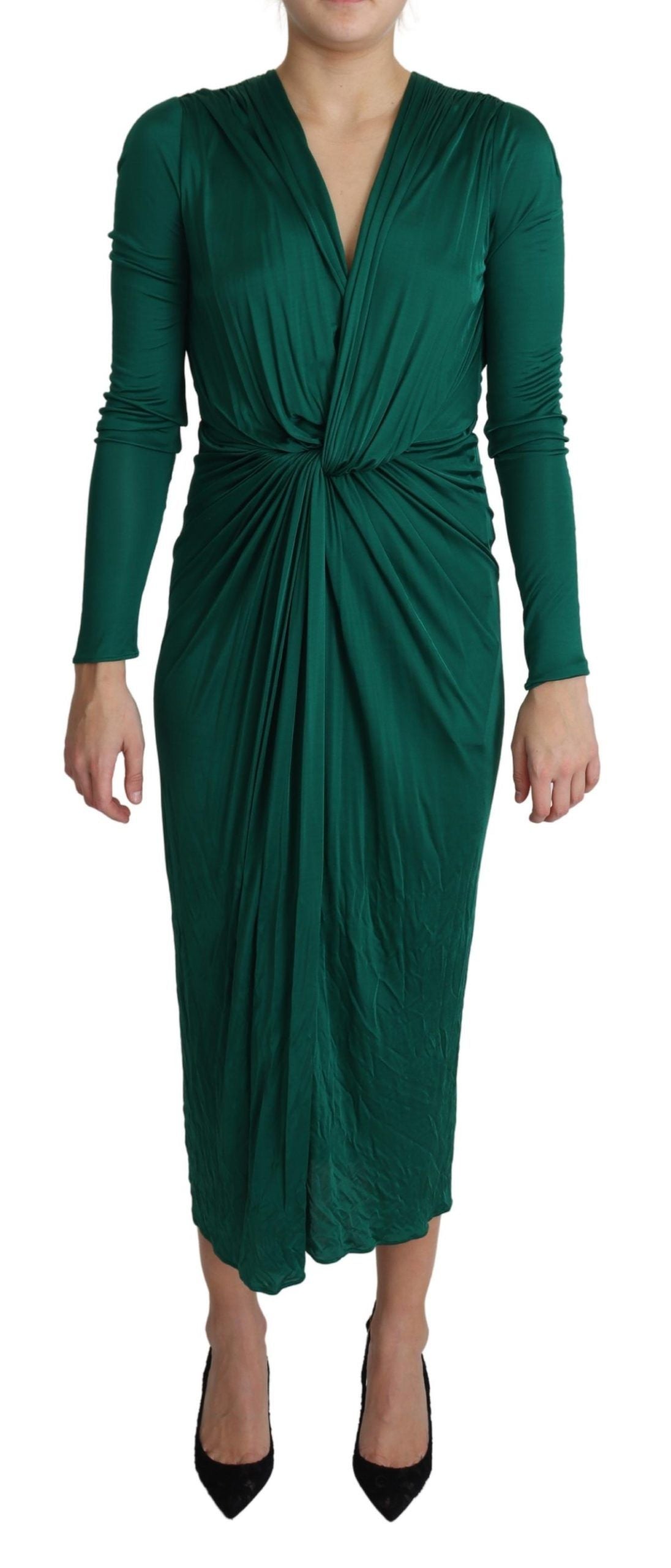 Robe midi Dolce & Gabbana en viscose verte à silhouette ajustée