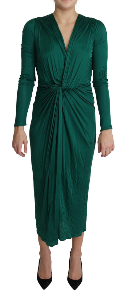 Robe midi Dolce & Gabbana en viscose verte à silhouette ajustée