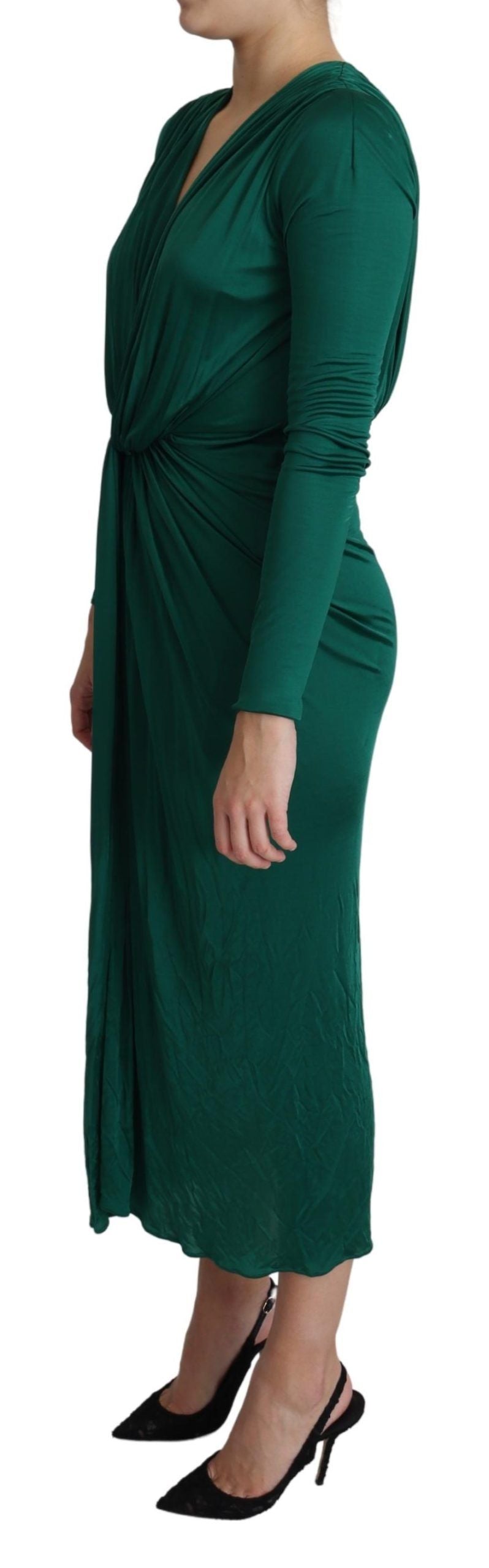 Robe midi Dolce & Gabbana en viscose verte à silhouette ajustée