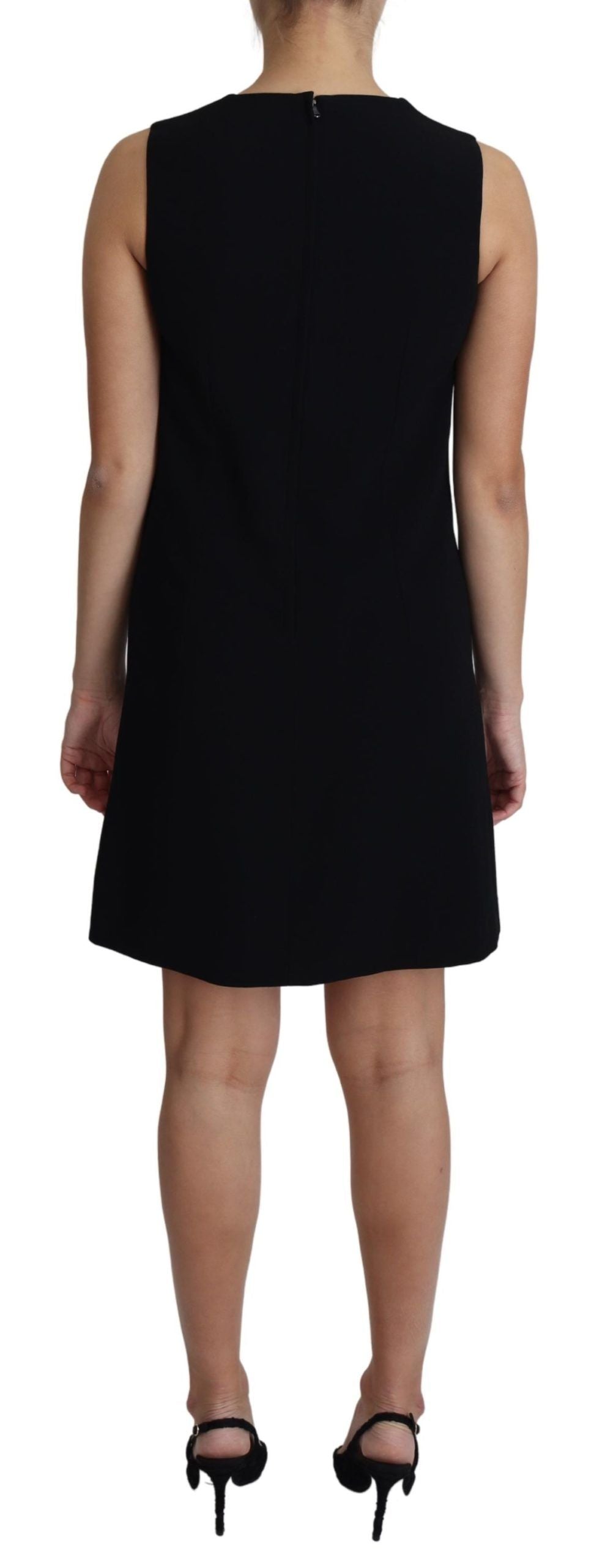 Robe courte trapèze Dolce & Gabbana en viscose stretch noire