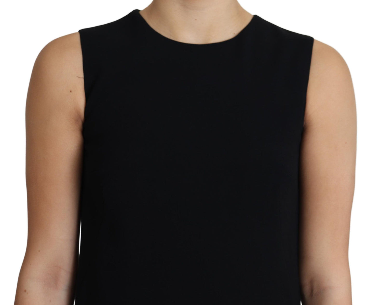 Robe courte trapèze Dolce & Gabbana en viscose stretch noire
