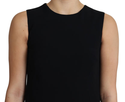 Robe courte trapèze Dolce & Gabbana en viscose stretch noire