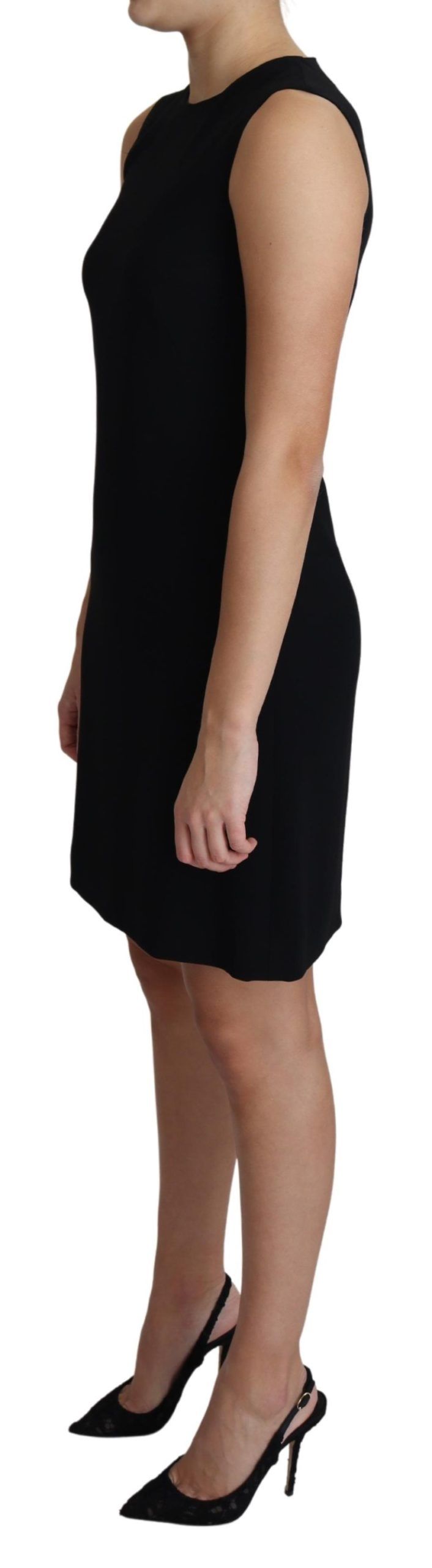 Robe courte trapèze Dolce & Gabbana en viscose stretch noire