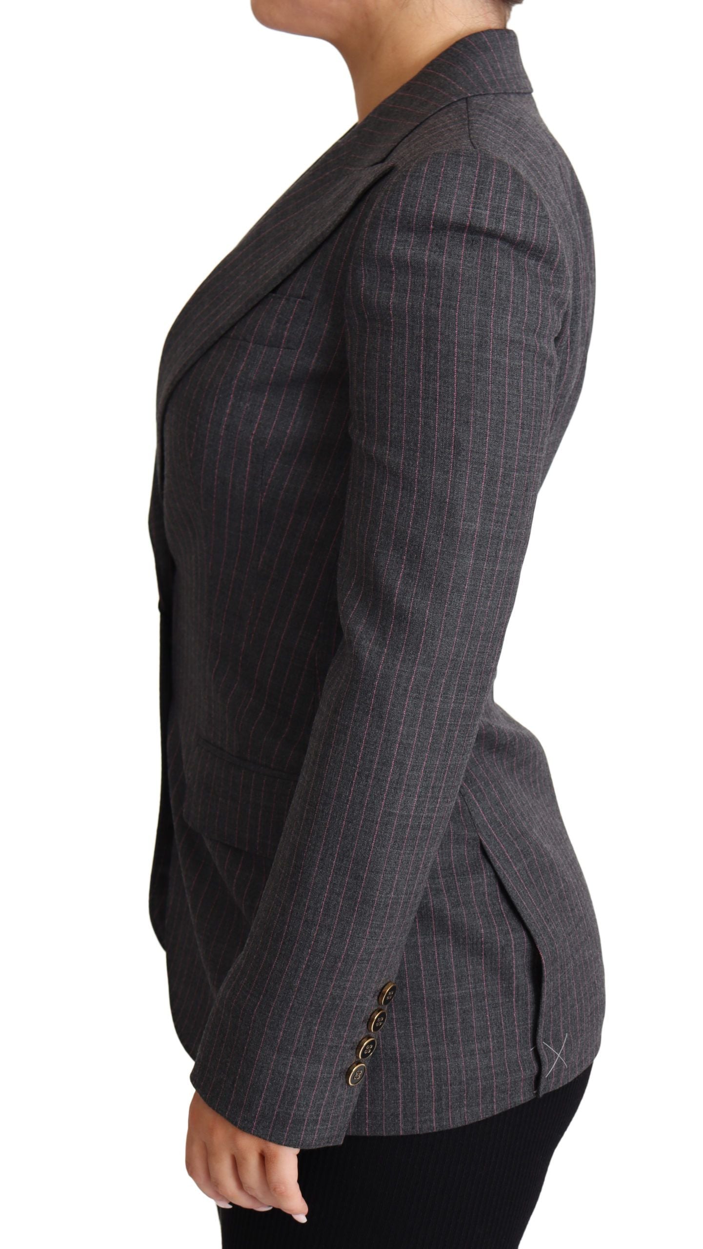 Veste blazer Dolce & Gabbana grise ajustée simple boutonnage en laine