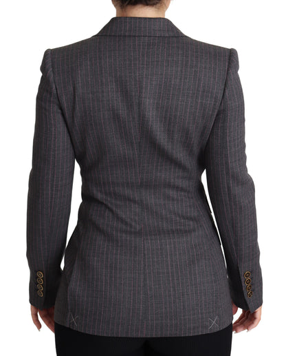 Veste blazer Dolce & Gabbana grise ajustée simple boutonnage en laine