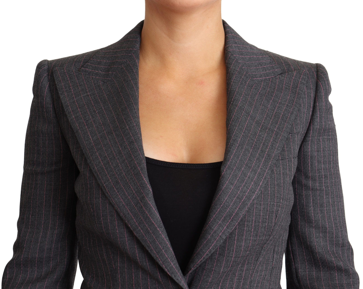 Veste blazer Dolce & Gabbana grise ajustée simple boutonnage en laine