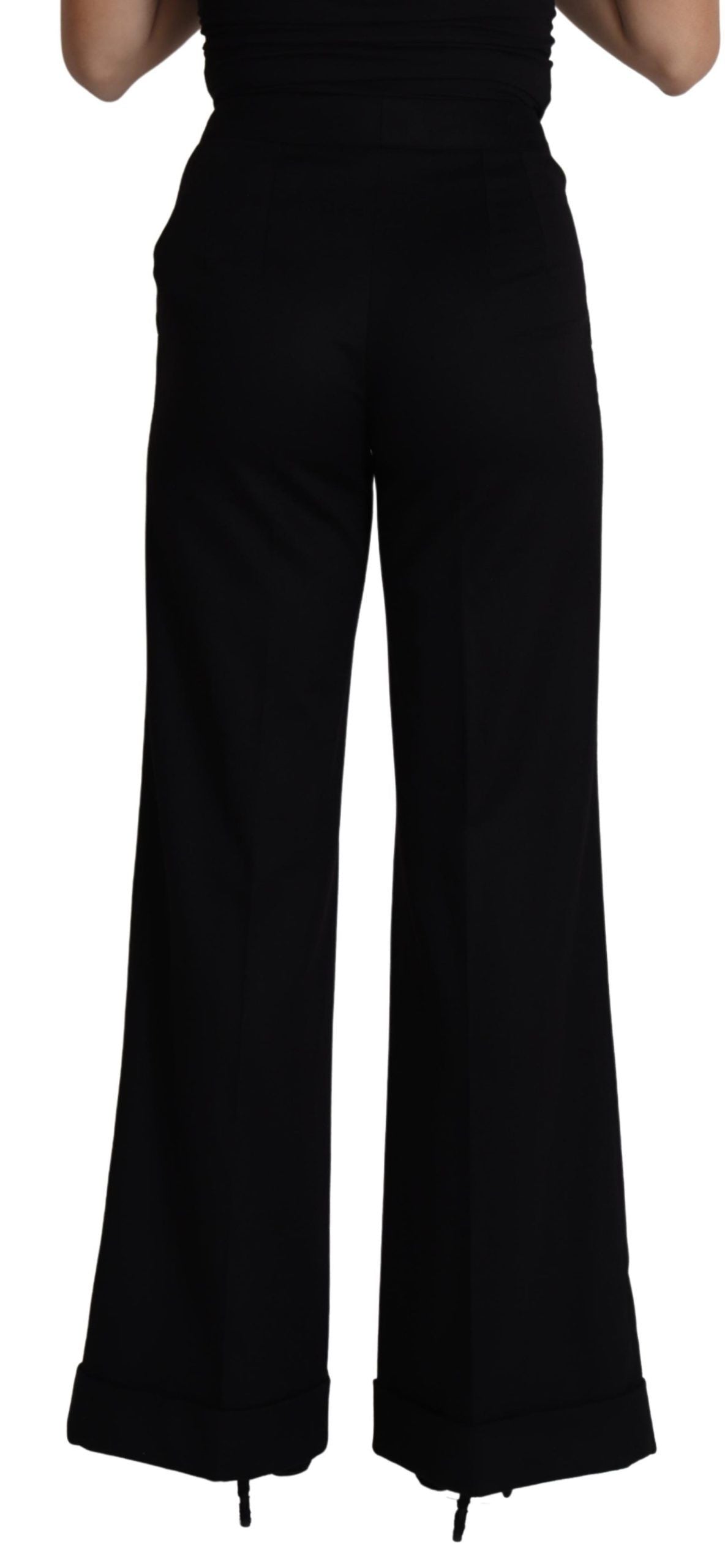Pantalon large en cachemire noir pour femme Dolce & Gabbana
