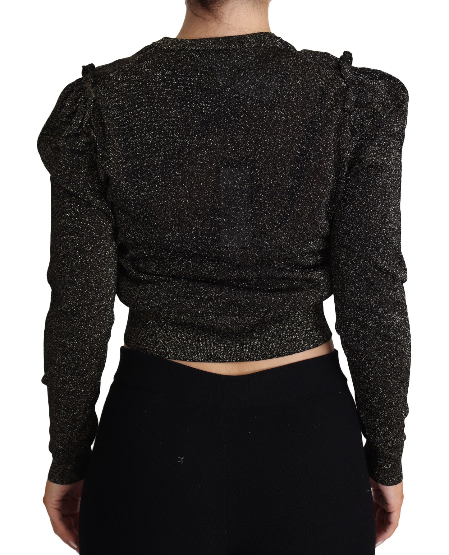 Pull court Dolce & Gabbana noir doré pour femme
