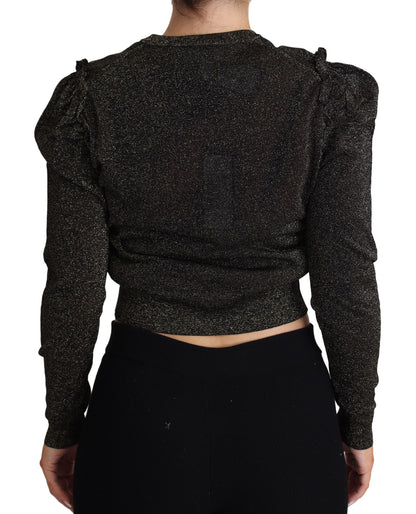 Pull court Dolce & Gabbana noir doré pour femme