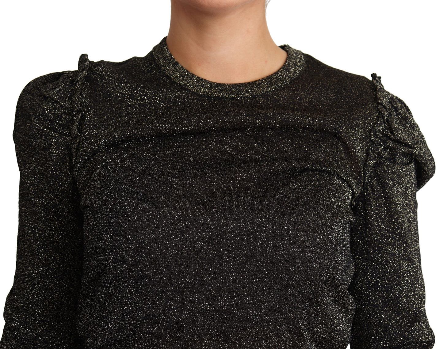 Pull court Dolce & Gabbana noir doré pour femme