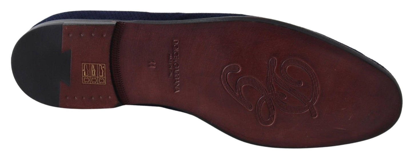 Chaussures Mocassins Dolce & Gabbana en Daim Bleu et Caïman